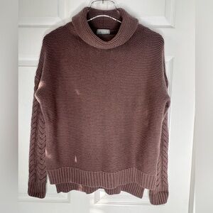 Pure Collection Cashmere Cable-Knit 100% Cashmere Turtleneck Sweater